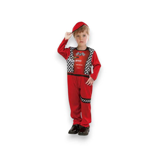 Picture of RED RACING DRIVER COSTUME WITH CAP 3-4 YEARS